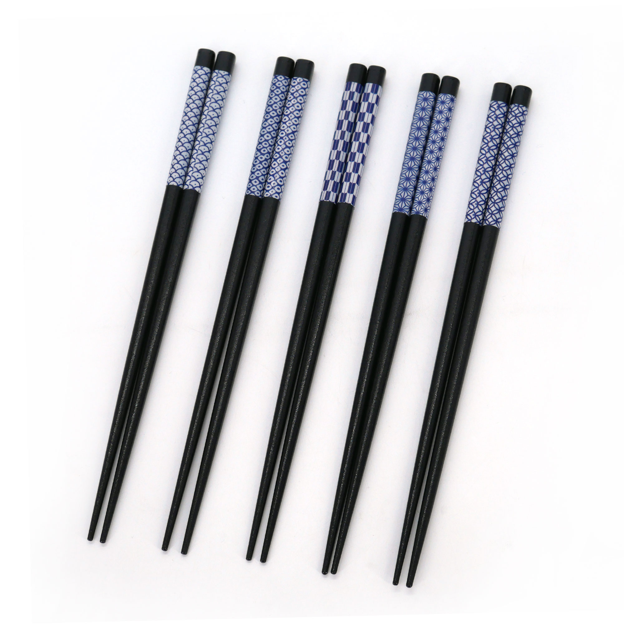 5 baguettes noires japonaises Chopsticks chinoises en métal baguettes antidérapantes pour restaurant Hopewey Lot de 5 paires de baguettes noires 