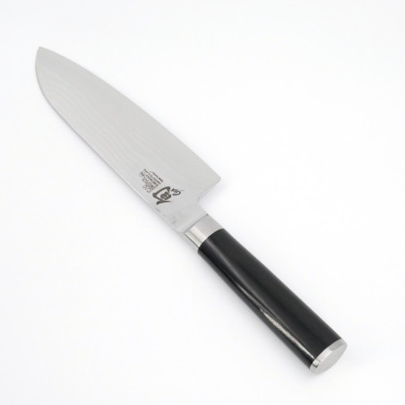 Japanese kitchen knife for left-handed for all types of food, SANTOKU SHUN CLASSIC DAMASCUS, 18 cm
